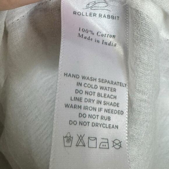 Roller Rabbit Odelle Dress Sleeveless Geometric Stripe Cotton Gray White Size XL - Picture 10 of 12